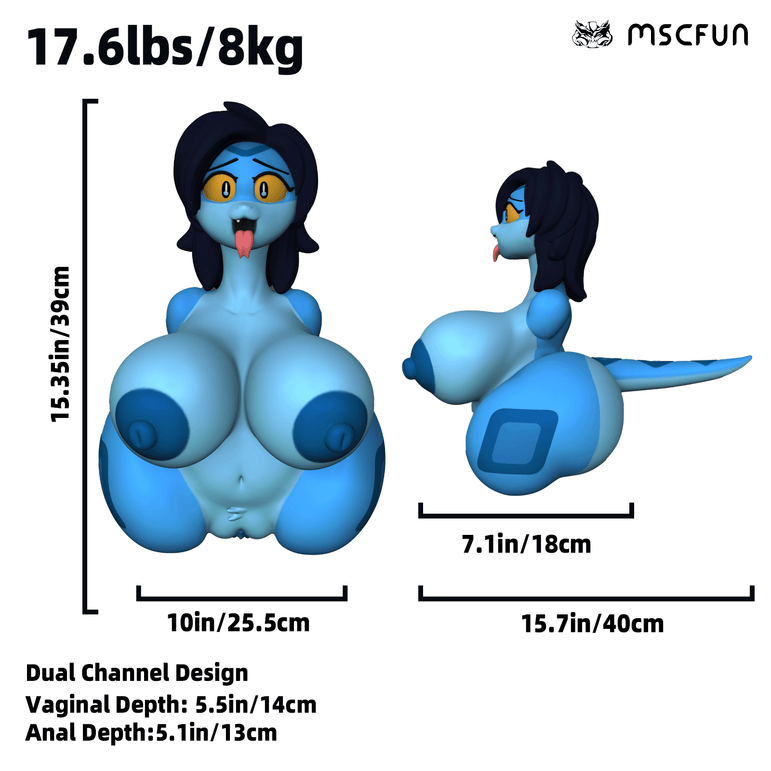 MSCFUN Shanon: 8kg Blue Snake Furry Sex Doll Torso @LuanCToons Collaboration MSCFUN