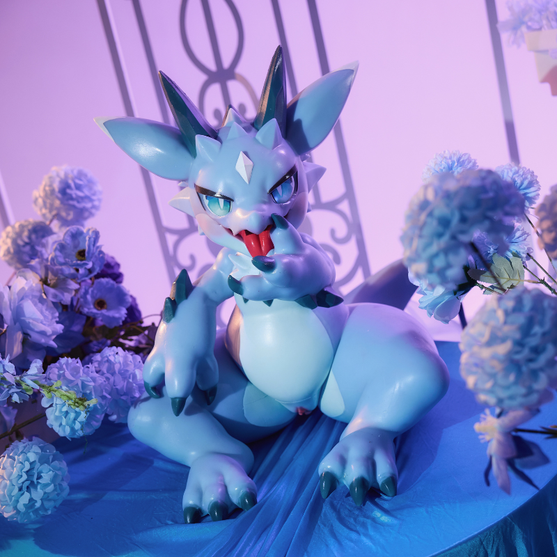 MSCFUN Crystchu: 17.4kg Giant Full Body Furry Sex Toy Ice Dragon Pokemon Sex Doll with Internal Skeleton MSCFUN