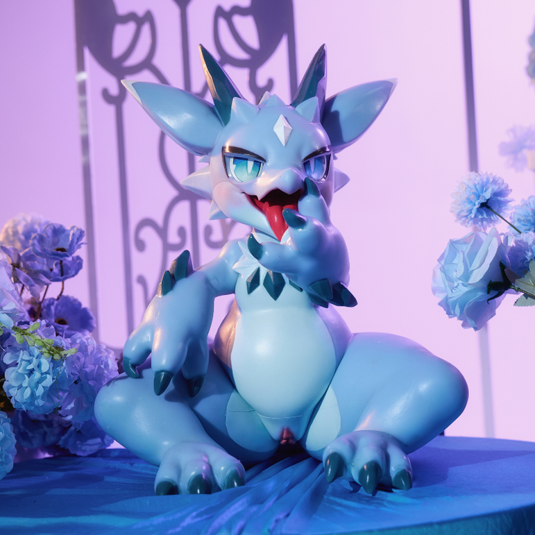 MSCFUN Crystchu: 17.4kg Giant Full Body Furry Sex Toy Ice Dragon Pokemon Sex Doll with Internal Skeleton MSCFUN