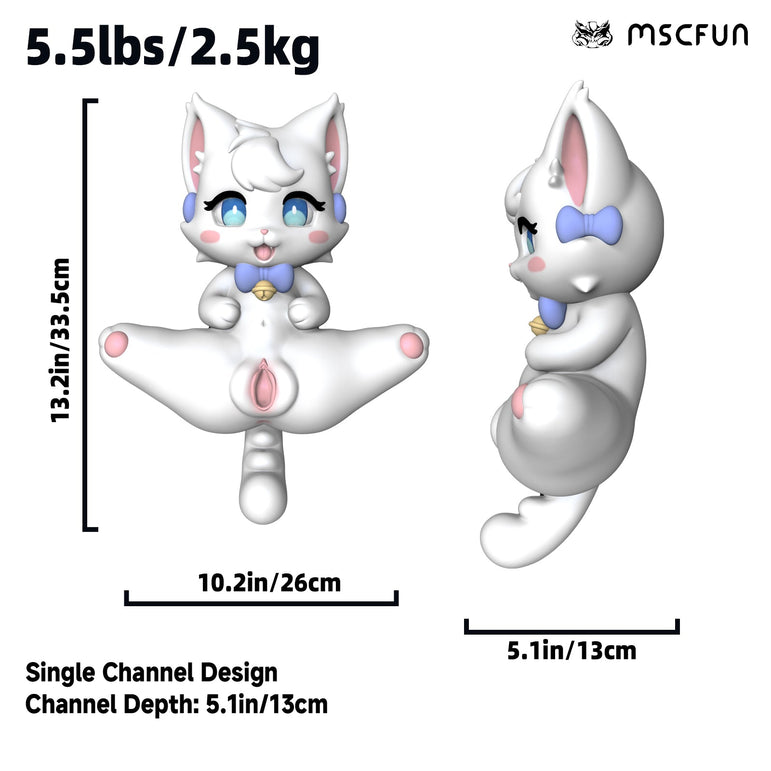 MSCFUN x @Zyuuniie Fuwi: 2.5kg White Cat Furry Sex Toy — Anime Onahole & Furry Male Masturbator MSCFUN