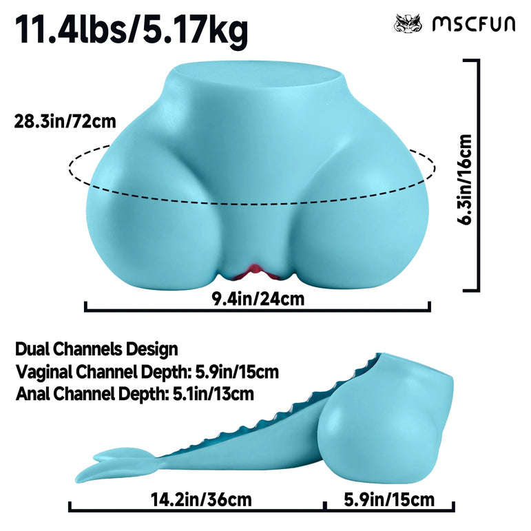 MSCFUN Aquael: 5.5kg Fantasy Furry Torso Masturbator Furry Sex Doll Butt MSCFUN
