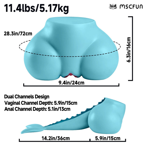 MSCFUN Aquael: 5.5kg Fantasy Furry Torso Masturbator Furry Sex Doll Butt MSCFUN