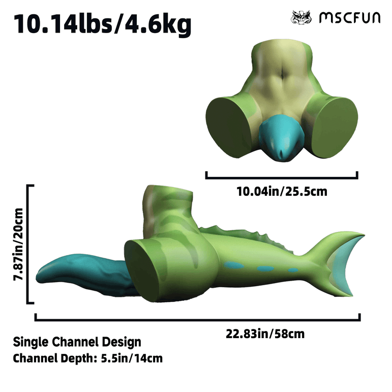 MSCFUN x @DaVaNo_ Finny: 4.6kg Fish-Inspired Furry Futa Sex Doll Butt — Glow-in-the-Dark Penis & Tail MSCFUN